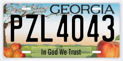 GA license plate PZL4043
