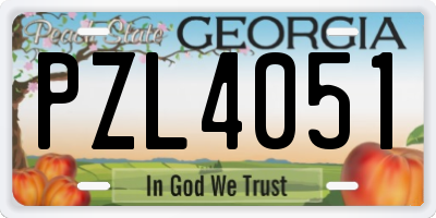 GA license plate PZL4051