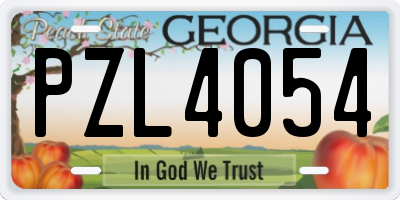 GA license plate PZL4054