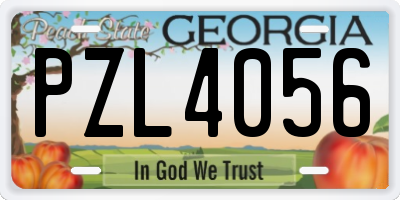 GA license plate PZL4056