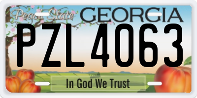 GA license plate PZL4063