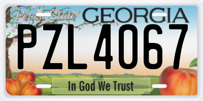 GA license plate PZL4067