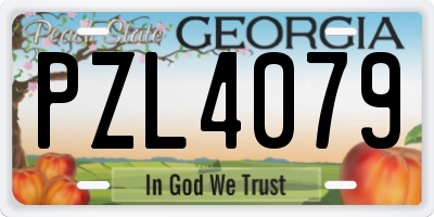GA license plate PZL4079