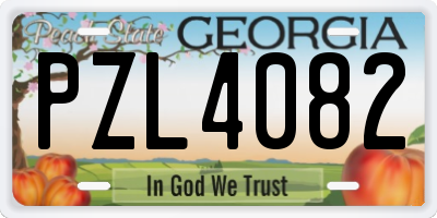 GA license plate PZL4082