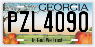 GA license plate PZL4090