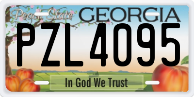 GA license plate PZL4095