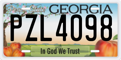 GA license plate PZL4098
