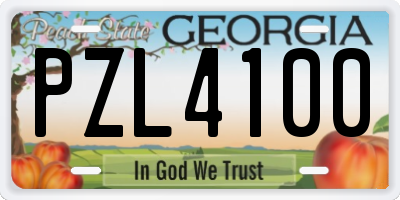 GA license plate PZL4100