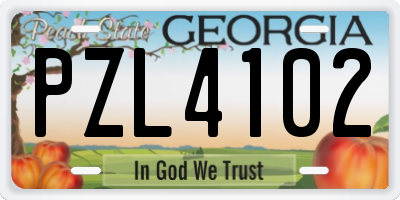 GA license plate PZL4102