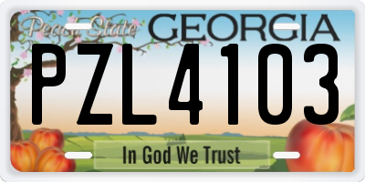 GA license plate PZL4103