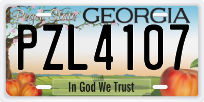 GA license plate PZL4107