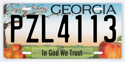 GA license plate PZL4113