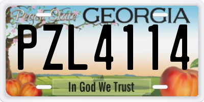 GA license plate PZL4114