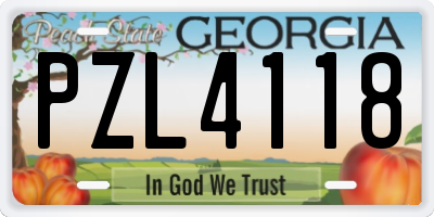 GA license plate PZL4118