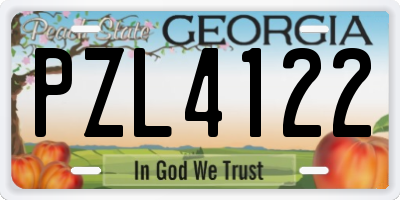 GA license plate PZL4122