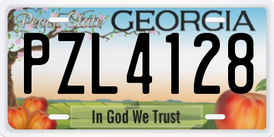 GA license plate PZL4128