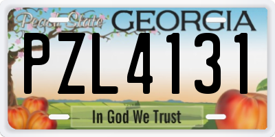 GA license plate PZL4131