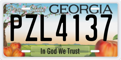 GA license plate PZL4137