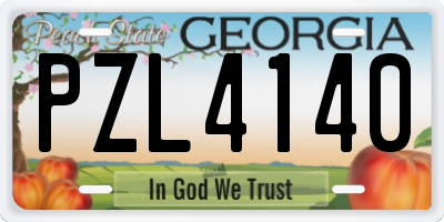 GA license plate PZL4140
