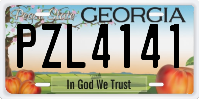 GA license plate PZL4141