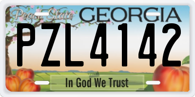 GA license plate PZL4142
