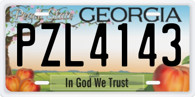 GA license plate PZL4143