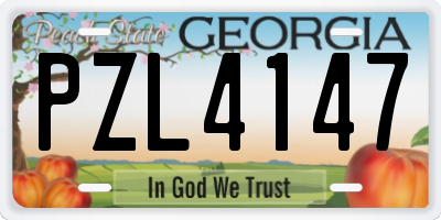 GA license plate PZL4147