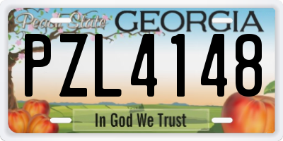 GA license plate PZL4148