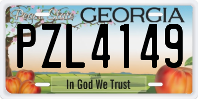 GA license plate PZL4149