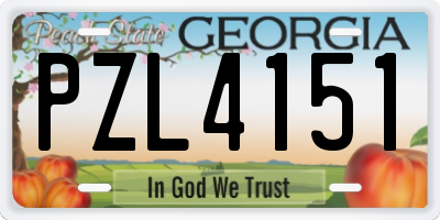 GA license plate PZL4151