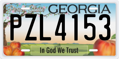 GA license plate PZL4153