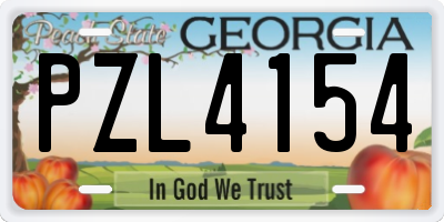 GA license plate PZL4154