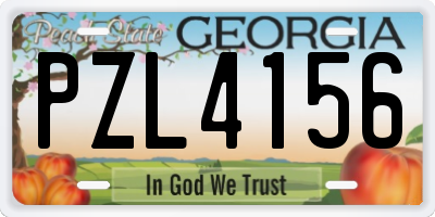 GA license plate PZL4156