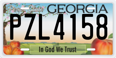 GA license plate PZL4158