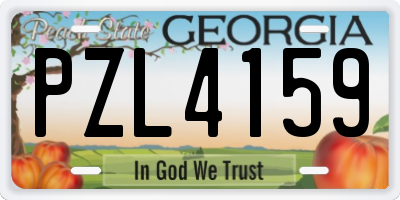 GA license plate PZL4159