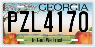 GA license plate PZL4170