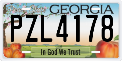 GA license plate PZL4178