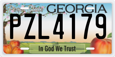 GA license plate PZL4179
