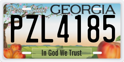 GA license plate PZL4185