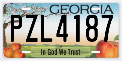 GA license plate PZL4187
