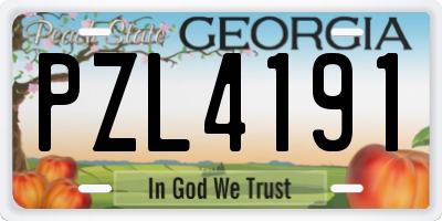 GA license plate PZL4191