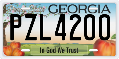 GA license plate PZL4200