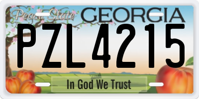 GA license plate PZL4215
