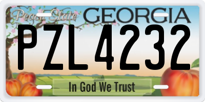 GA license plate PZL4232