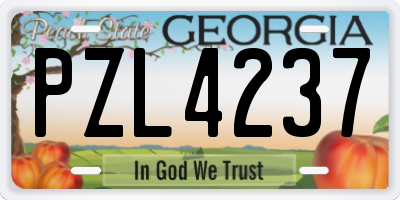GA license plate PZL4237
