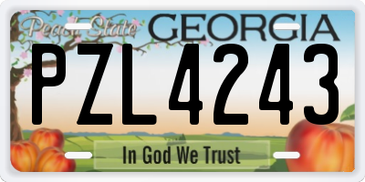 GA license plate PZL4243