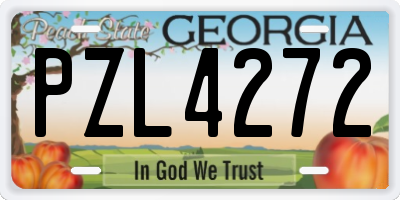 GA license plate PZL4272