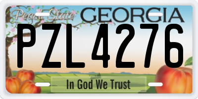 GA license plate PZL4276