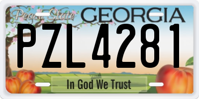 GA license plate PZL4281