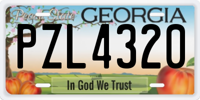 GA license plate PZL4320
